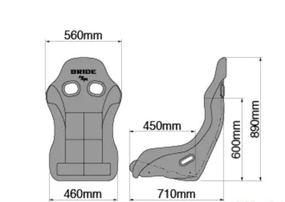 Bride Black Carbon ZETA IV KING Low Max System Full Bucket Seat - HA1DSC