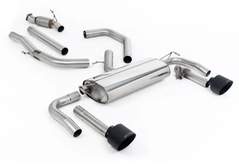 Milltek Non Resonated Valved Catback Exhaust with GT-139 Cerakote Black Trims for 2021-2026 Hyundai Kia Elantra N 2.0L Turbo 275hp Non-OPF GPF Models