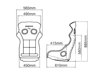Bride Black Fiberglass Reinforced Plastic XERO CS Full Bucket Seat - H02ASF