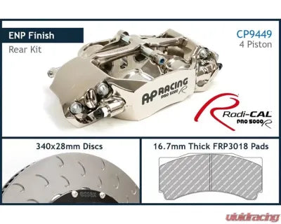 AP Racing Essex Radi-CAL 4-Piston Rear Competition Brake Kit Mustang S550