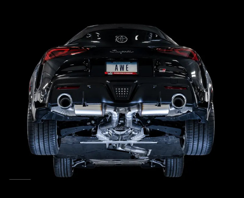 AWE Resonated Touring Exhaust for Toyota GR Supra, 3-inch Dual Chrome Tips