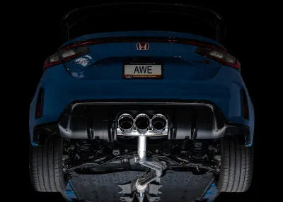 AWE Tuning Track Edition Exhaust | 3" Diameter | 4.5" Triple Chrome Silver Tips Honda Civic Type R 2023-2025 - 3020-52287