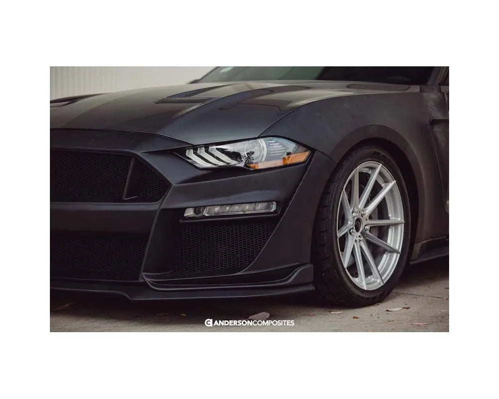 Anderson Composites Type-ST Fiberglass Front Bumper Lip Kit Ford Mustang 2018-2023