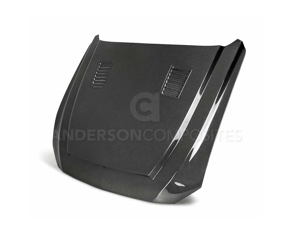 Premium Anderson Composites Type-SN Double-Sided Carbon Fiber Hood for Mustang EcoBoost/GT 2018-2023