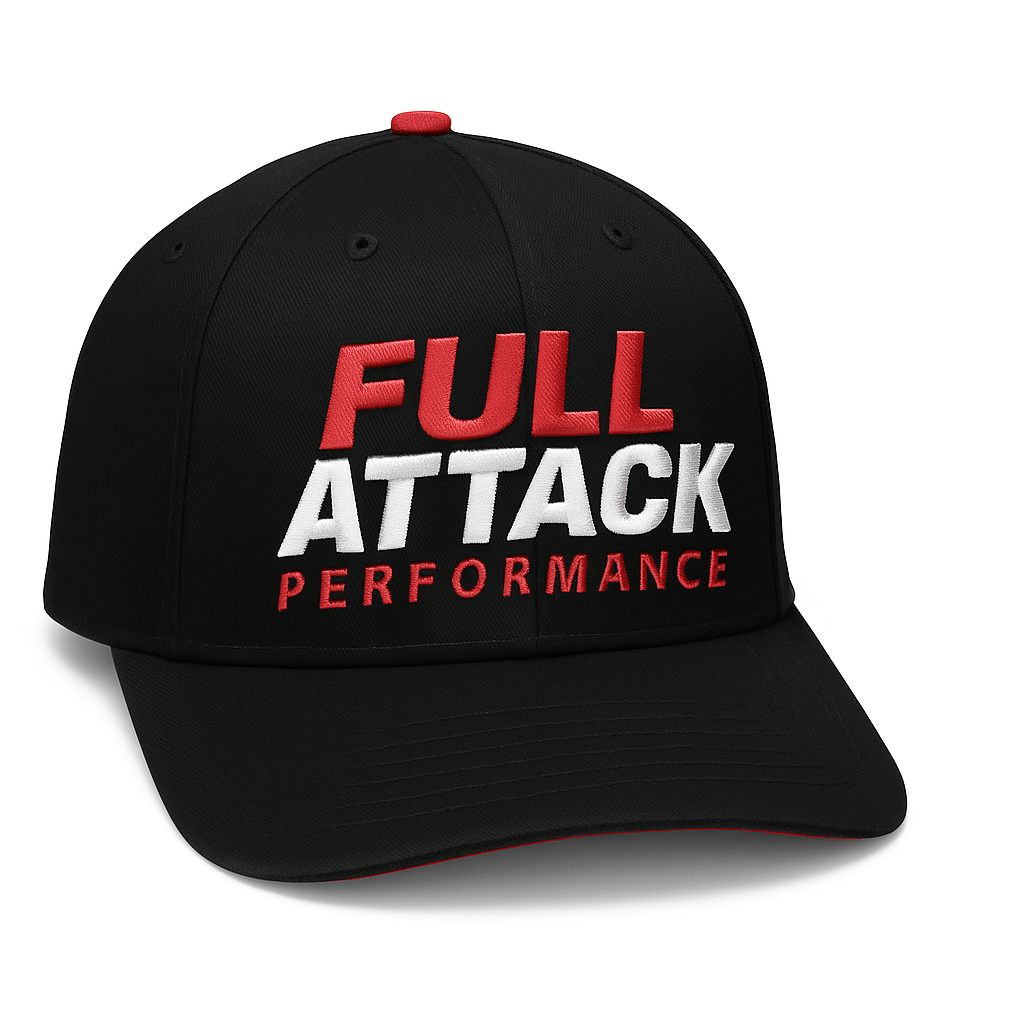 Full Attack Performance Hat – Red & White Embroidery