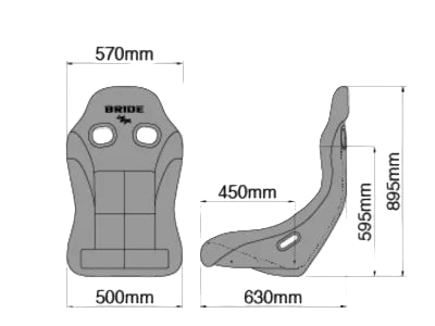 Bride Black Carbon ZIEG IV WIDE Low Max System Full Bucket Seat - HC1ASC