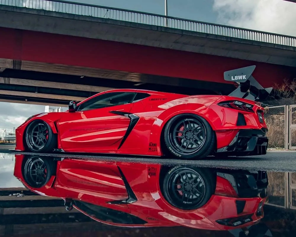 Liberty Walk Widebody Kit FRP Chevrolet Corvette C8 Stingray 2020+ Aggressive Aero