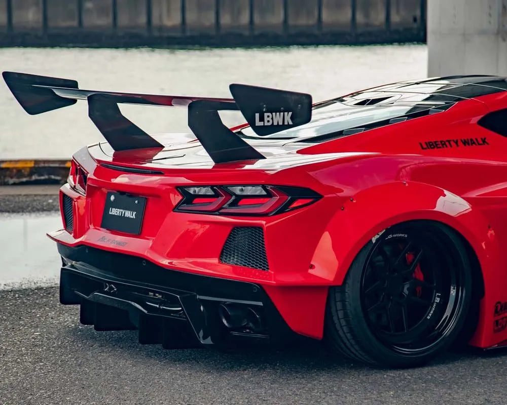 Liberty Walk CFRP Carbon Fiber Rear Wing Chevrolet Corvette C8 2020+
