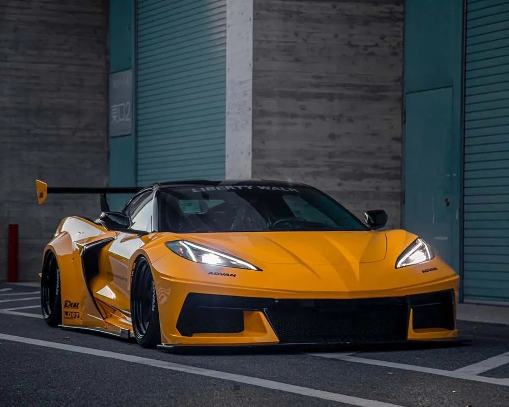 Liberty Walk Widebody Kit FRP Chevrolet Corvette C8 Stingray 2020+ Aggressive Aero