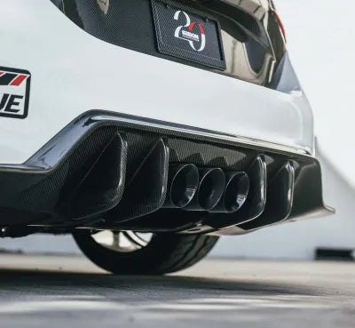 Seibon MB-Style Carbon Fiber Rear Diffuser Honda Civic Type-R Base 2023-2025 - RD23HDCVR-MB