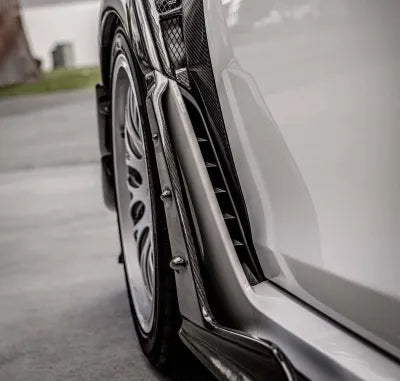 Seibon MB-Style Carbon Fiber Front Side Skirt Extensions Honda Civic Type-R Base 2023-2025 - SX23HDCVR-MB-F