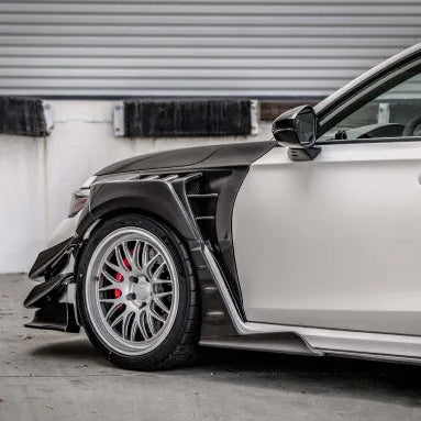 Seibon MB-Style Carbon Fiber Front Side Skirt Extensions Honda Civic Type-R Base 2023-2025 - SX23HDCVR-MB-F