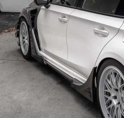 Seibon MB-Style Carbon Fiber Rear Side Skirt Extensions Honda Civic Type-R Base 2023-2025 - SX23HDCVR-MB-R