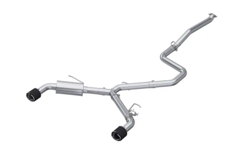 MBRP T304 5in OD CF Tips Dual Outlet 3in Cat Back Exhaust Hyundai Elantra N 2.0L Turbo 2022-2025