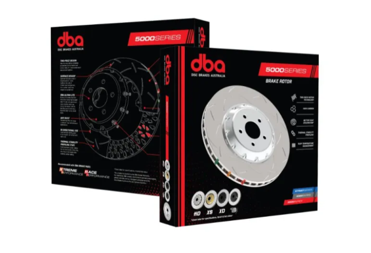 DBA 5000 Series Slotted Rotor w/ Black Hat - Front Hyundai Elantra N/Kona N 2022-2023