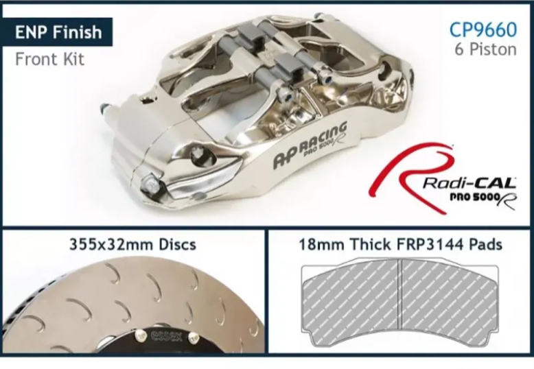 AP Racing Essex Front CP9660-2/3S4L 6 pot 355x32/72V Radi-CAL ENP Competition Brake Kit Honda Civic Type R 2017+