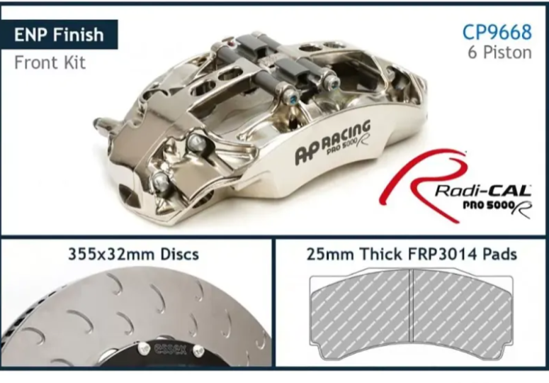 AP Racing Essex Front CP9668-2/3S7L 6 pot 355x32/72V Radi-CAL Competition Brake Kit Honda Civic Type R 2017+