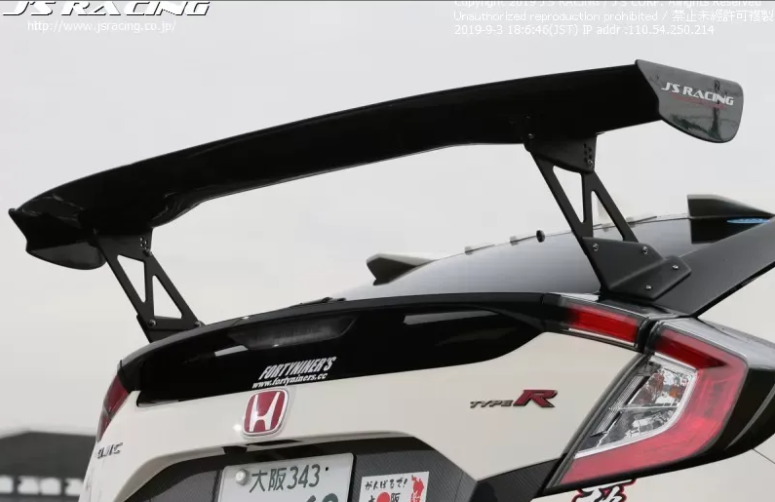 Js Racing Wet Carbon 3D GT Wing Honda Civic Type-R FK8 2017-2021