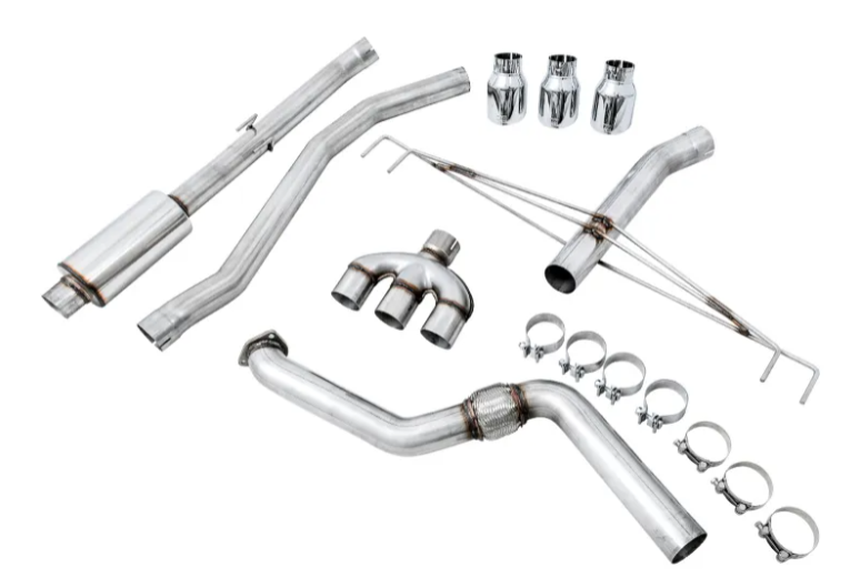 AWE Tuning Track Edition Exhaust | 3" Diameter | 4.5" Triple Chrome Silver Tips Honda Civic Type R 2017-2021
