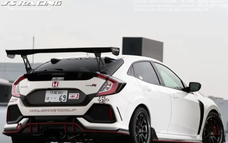 Js Racing Wet Carbon 3D GT Wing Honda Civic Type-R FK8 2017-2021