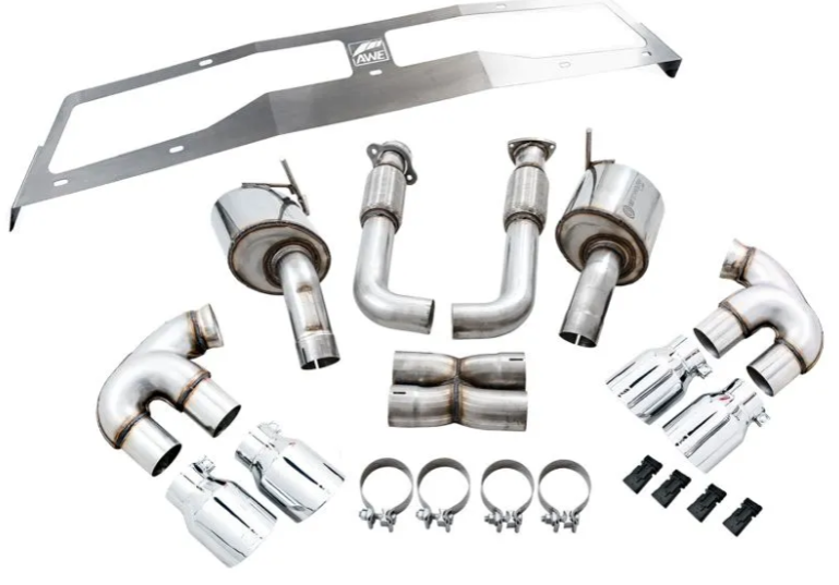 AWE Tuning Touring Edition Exhaust | 3" Diameter | 4.5" Quad Chrome Silver Tips Chevrolet Corvette Stingray|Corvette E-Ray 2020-2025