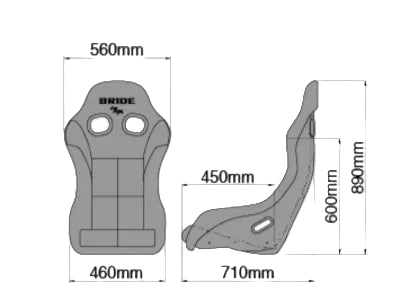Bride Black FRP ZETA IV Full Bucket Seat - HA1ASF
